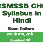 RSMSSB CHO Syllabus in Hindi