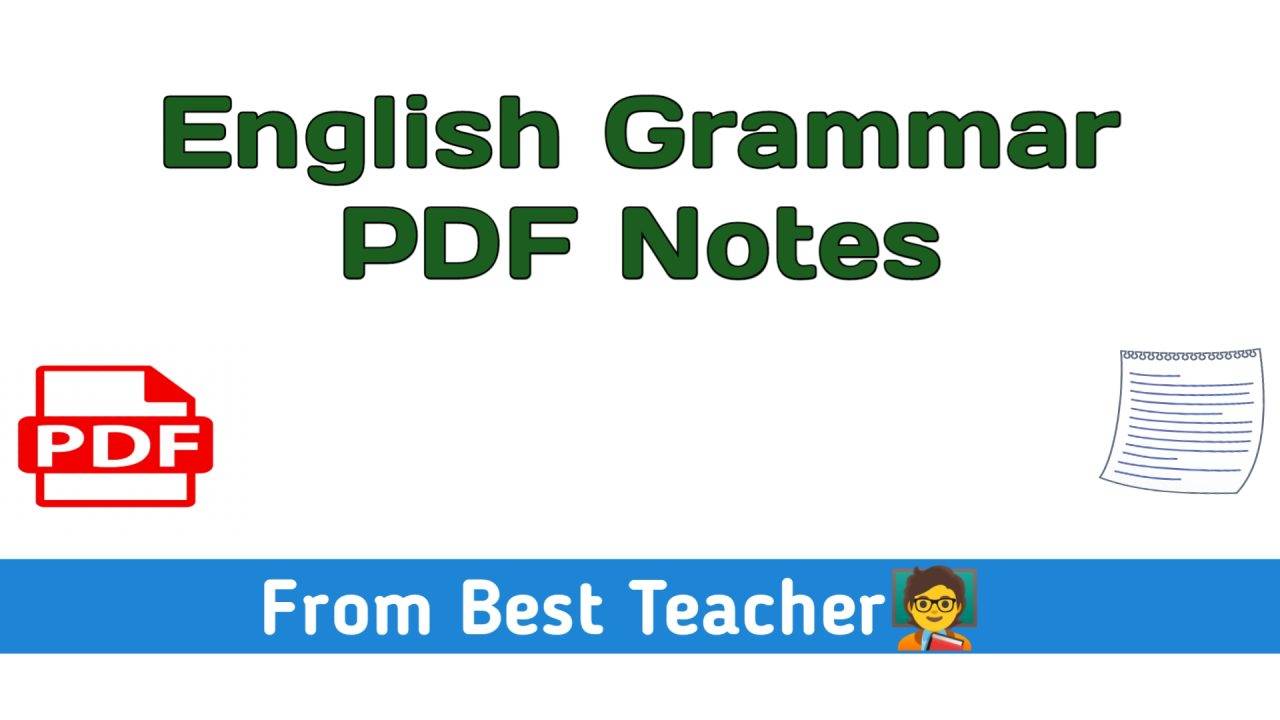 English Grammar PDF Notes