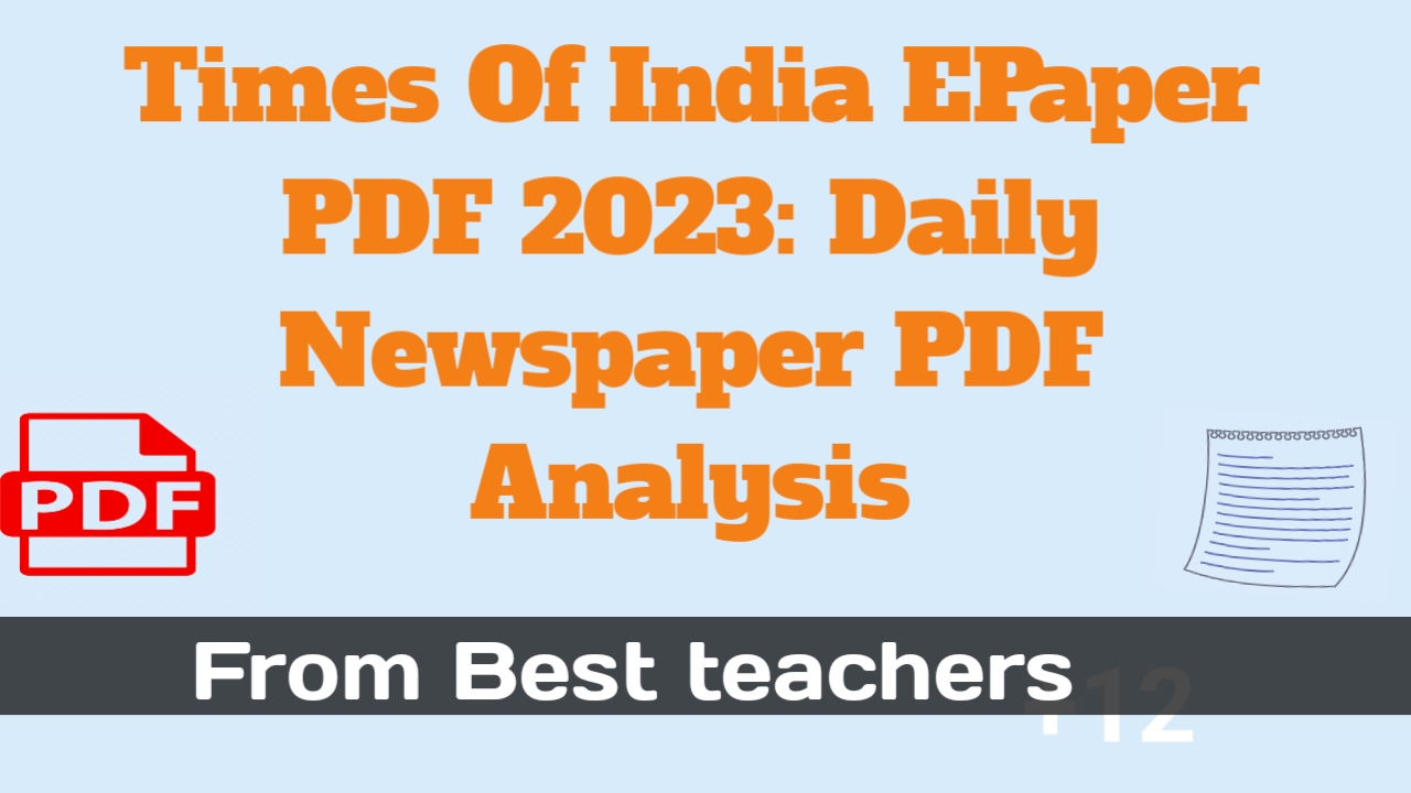 Times Of India EPaper PDF